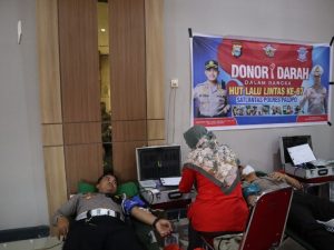 Dalam Rangka Menyambut Hari Hut Ke 67 Lalulintas Satlantas Polres Palopo Menggelar Kegiatan Donor Darah