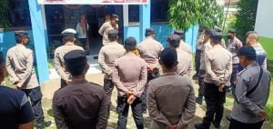 Kapolsek Somba Opu Pimpin Apel Pengamanan Unjuk Rasa