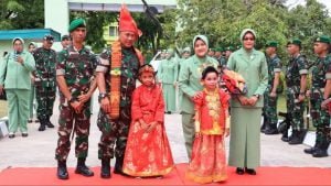 Personel dan Ibu Persit Kodim 1425 Jeneponto, Menerima kunjungan kerja Danrem 141 Toddopuli