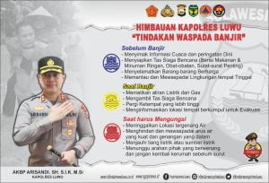 Himbauan Kapolres Luwu Tiga3 Hal Tindakan Waspada Banjir
