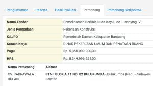 Proyek Ruas Kayu Loe – Lannying IV Diduga tidak Sesuai Kontrak
