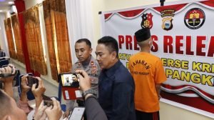 Polres Pangkep Menggelar Pres Ralease, Terkait Penganiayaan Menggunakan Sajam