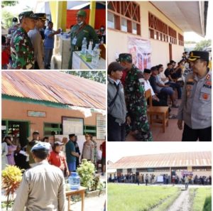 Kapolres Pangkep Bersama Dandim 1421 Pangkep, Turun Memantau Langsung Ke TPS Kab. Pangkep