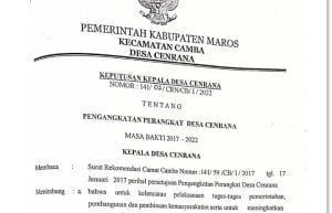 Kuat Dugaan Pengangkatan Perangkat Desa di Cenrana Maros Langgar Permendagri dan PERDA