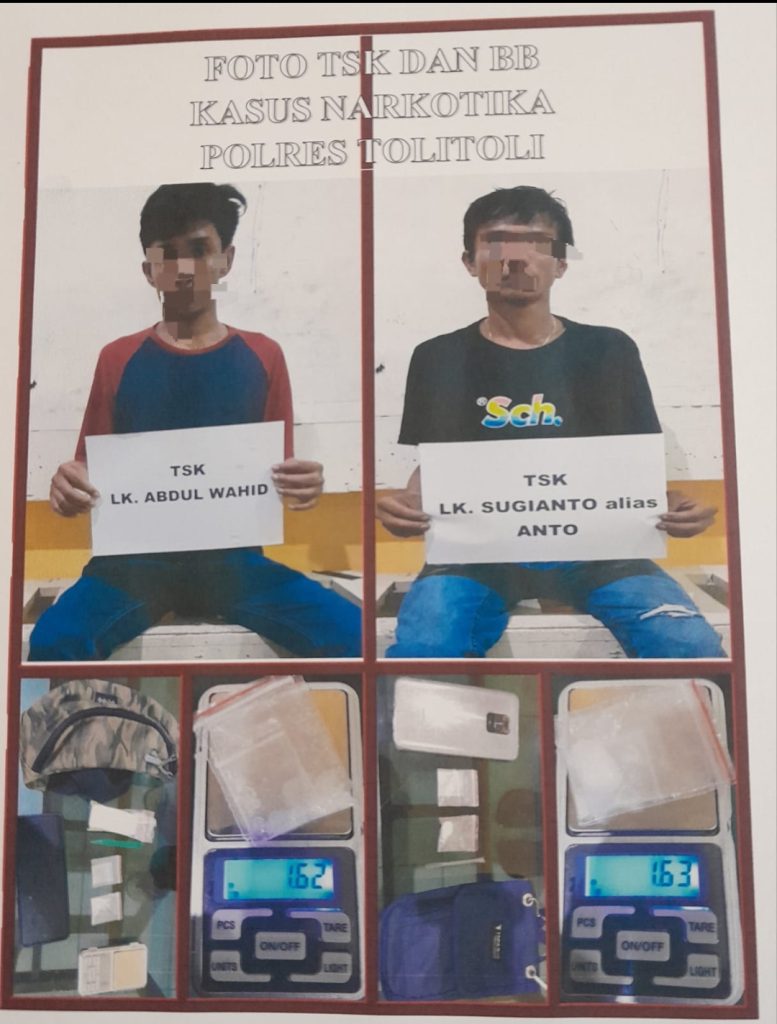 Diduga Edarkan Sabu, Dua Pemuda Diringkus Satres Narkoba Tolitoli