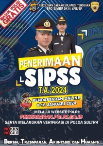 Polda Sultra Resmi Mengumumkan Pembukaan Penerimaan Siswa Sekolah Inspektur Polisi Sumber Sarjana (SIPSS) 2024