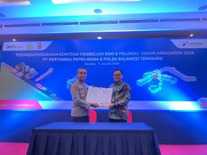 *Polda Sultra dan Pertamina Patra Niaga Sulawesi Resmi Teken Kontrak BBM dan Pelumas 2024 Senilai Rp37 Miliar untuk Dukung Kegiatan Operasional Polri*