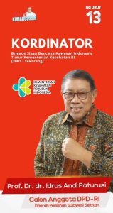 Colon DPD RI NO URUT 13 Mantan Rektor Unhas 2006-2014, Prof. Dr. dr. Idrus A. Paturusi, Sp.BO,