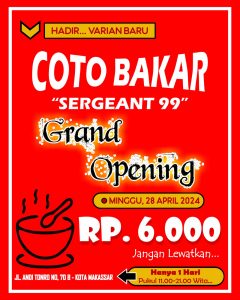 Coto Bakar, Segera Hadir dan Pertama di Makassar