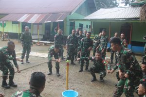 Tim Psikologi Angkatan Darat Mengunjungi Satgas Pamtas Statis RI-PNG Yonif 111/KB Di Papua Selatan.