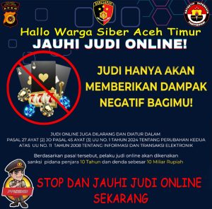 Kasat Reskrim Polres Aceh Timur: Judi Hanya Memberikan Dampak Buruk