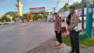 Cegah Laka Lantas Saat Perayaan Idul Adha, Polsek Bungoro Lakukan Pengaturan Arus lalin