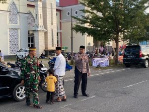 Sinergitas TNI-Polri Amankan Jamaah Sholat Idul Adha 1445 H di Masjid Besar Taqwa Ma’rang