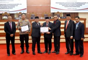 Pj Gubernur Sultra Bersama DPRD Gelar Rapat Paripurna Penyerahan LHP BPK RI