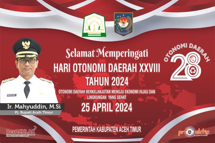 Pj Bupati Aceh Timur Mengucapkan Selamat Memperingati Hari otonomi Daerah ke-28 tahun 2024 | NEWS TV Indonesia
