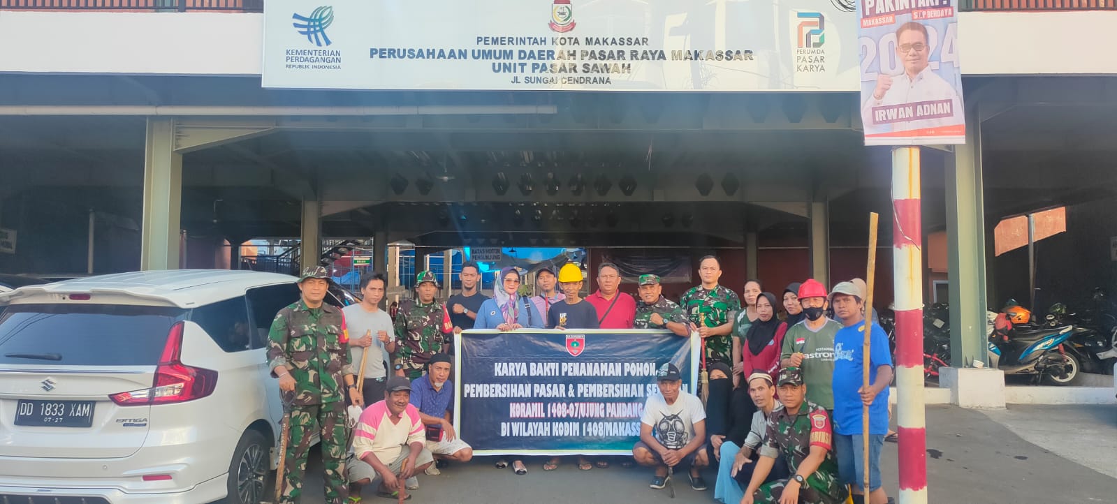 Sinergitas Dengan Tripika Ujung Pandang, Danramil 07.Up Pimpin Kerja Bakti Pembersihan Pasar sawa Bersama Warga | NEWS TV Indonesia