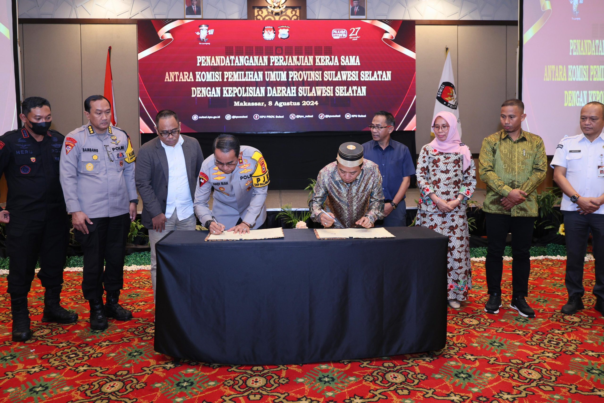 Penandatanganan Perjanjian Kerjasama Antara Komisi Pemilihan Umum Provinsi Sulsel Dengan Kepolisian Daerah Sulsel | NEWS TV Indonesia