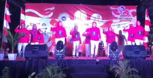 Malam Pesta Rakyat, Tim Senam 11 Bersatu Yang di Komandoi Bu Lili Turut Menyemarakkan HUT RI ke-79