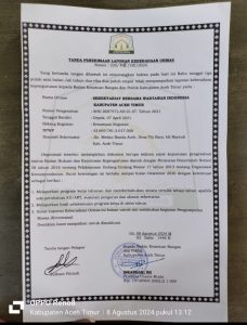 DPD SWI Aceh Timur Resmi Menerima Sertifikat SKT Dari Kesbangpol Aceh Timur