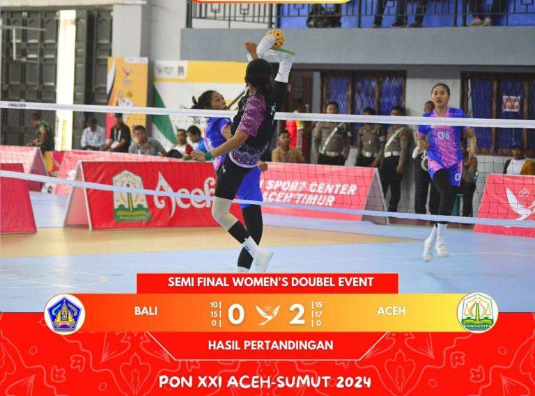 Sepak Takraw Double Event Putri Aceh Melaju Ke Final Usai Mengalahkan Bali