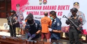 Kapolres Pelabuhan AKBP, RESTU WIJAYANTO,s,i,k, Pimpin Langsung  Pemusnahan BB Jenis Sabu Seberat 6,7 Kg