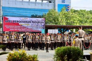 Polres Takalar Gelar Apel Pergeseran Pasukan Pengamanan TPS untuk Pilkada 2024