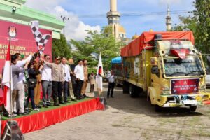 Kapolres Takalar Hadiri Acara Pelepasan Pendistribusian Logistik Pilkada