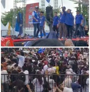 Ketua DPC Demokrat Dr H,Sindawa Tarang SH.,MM,MH Berikan Orasi Semangat di Kampanye Akbar Takalar