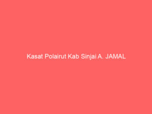 Kasat Polairut Kab Sinjai A. JAMAL