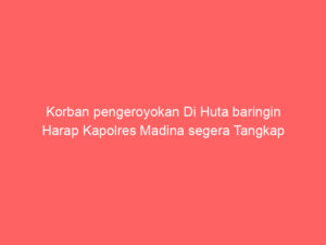Korban pengeroyokan Di Huta baringin Harap Kapolres Madina segera Tangkap