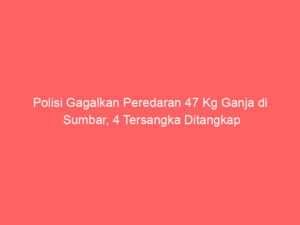 Polisi Gagalkan Peredaran 47 Kg Ganja di Sumbar, 4 Tersangka Ditangkap