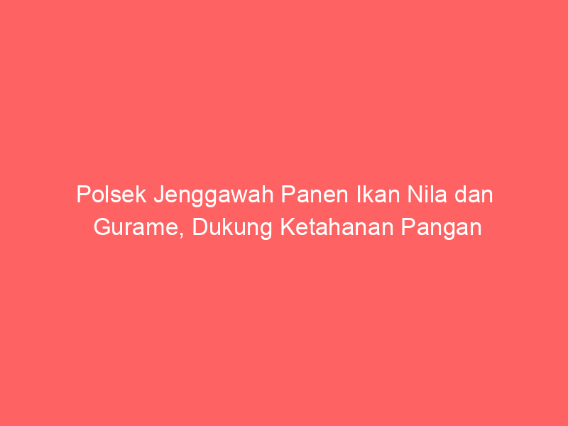 Polsek Jenggawah Panen Ikan Nila dan Gurame, Dukung Ketahanan Pangan | NEWS TV Indonesia