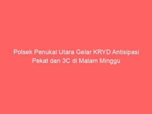 Polsek Penukal Utara Gelar KRYD Antisipasi Pekat dan 3C di Malam Minggu
