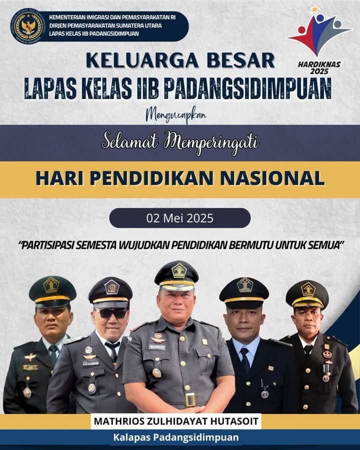 Lapas Kelas IIB Padangsidimpuan Peringati Hari Pendidikan Nasional 2025: Dorong Semangat Pendidikan Berkualitas untuk Semua | NEWS TV Indonesia