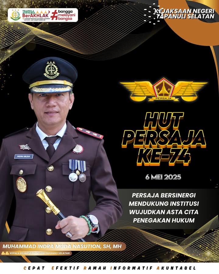 Kejari Tapanuli Selatan Peringati HUT ke-74 PERSAJA: Meneguhkan Komitmen Profesionalisme dan Penegakan Hukum yang Bermartabat | NEWS TV Indonesia