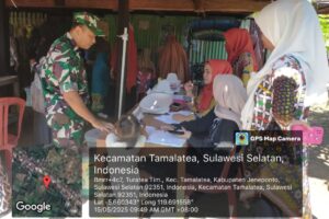 Babinsa Kodim Jeneponto Dampingi Kegiatan Posyandu, Dukung Program Pemerintah Bidang Kesehatan