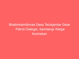 Bhabinkamtibmas Desa Telukjambe Gelar Patroli Dialogis, Sambangi Warga Kontrakan