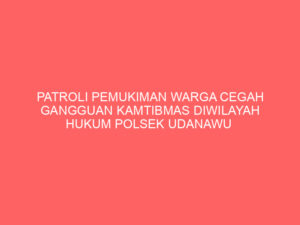PATROLI PEMUKIMAN WARGA CEGAH GANGGUAN KAMTIBMAS DIWILAYAH HUKUM POLSEK UDANAWU 