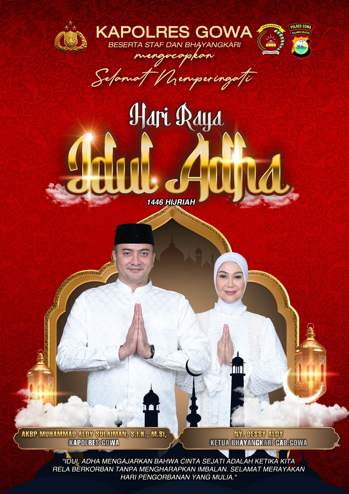 Kapolres Gowa Beserta Staf dan Bhayangkari Ucapkan Selamat Hari Raya Idul Adha 1446 H | NEWS TV Indonesia
