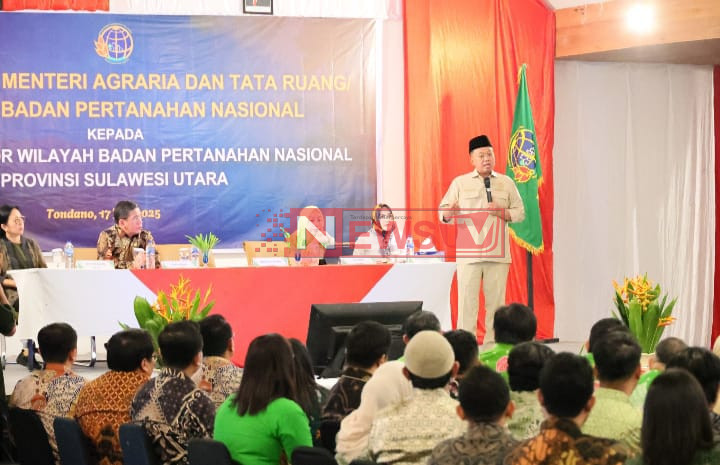 Hadapi Tiga Tantangan, Menteri Nusron Sampaikan Soal Penguatan Sistem dan SDM di Hadapan Jajaran Kanwil BPN Provinsi Sulut | NEWS TV Indonesia