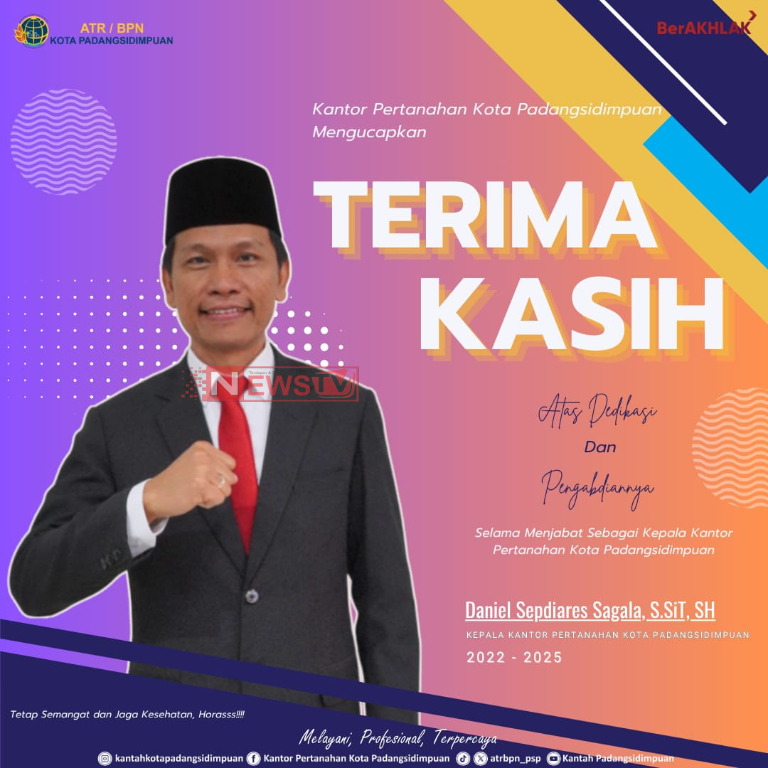 Terima Kasih dan Penghormatan untuk Pemimpin Inspiratif: Daniel Sepdiares Sagala Resmi Pindah Tugas ke Kantor Pertanahan Kabupaten Simalungun | NEWS TV Indonesia