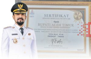 Aceh Timur Masuk Kategori Tinggi dalam Indeks Kualitas Data ASN, Bupati Al-Farlaky Terima Sertifikat Apresiasi