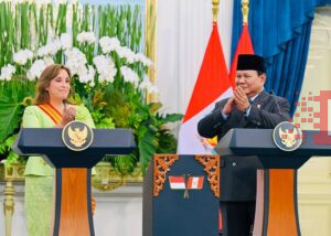 Presiden Prabowo Subianto menyambut kunjungan kenegaraan Presiden Republik Peru Dina Ercilia Boluarte Zegarra
