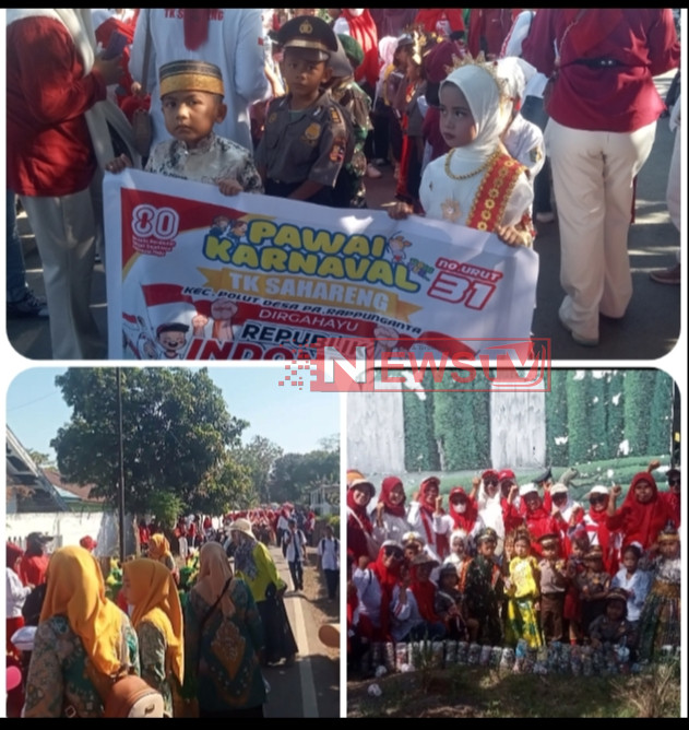 Meriah karnaval tingkat (TK) sekecamatan polut Hari Ulang Tahun (HUT) Kemerdekaan Republik Indonesia ke-80 | NEWS TV Indonesia