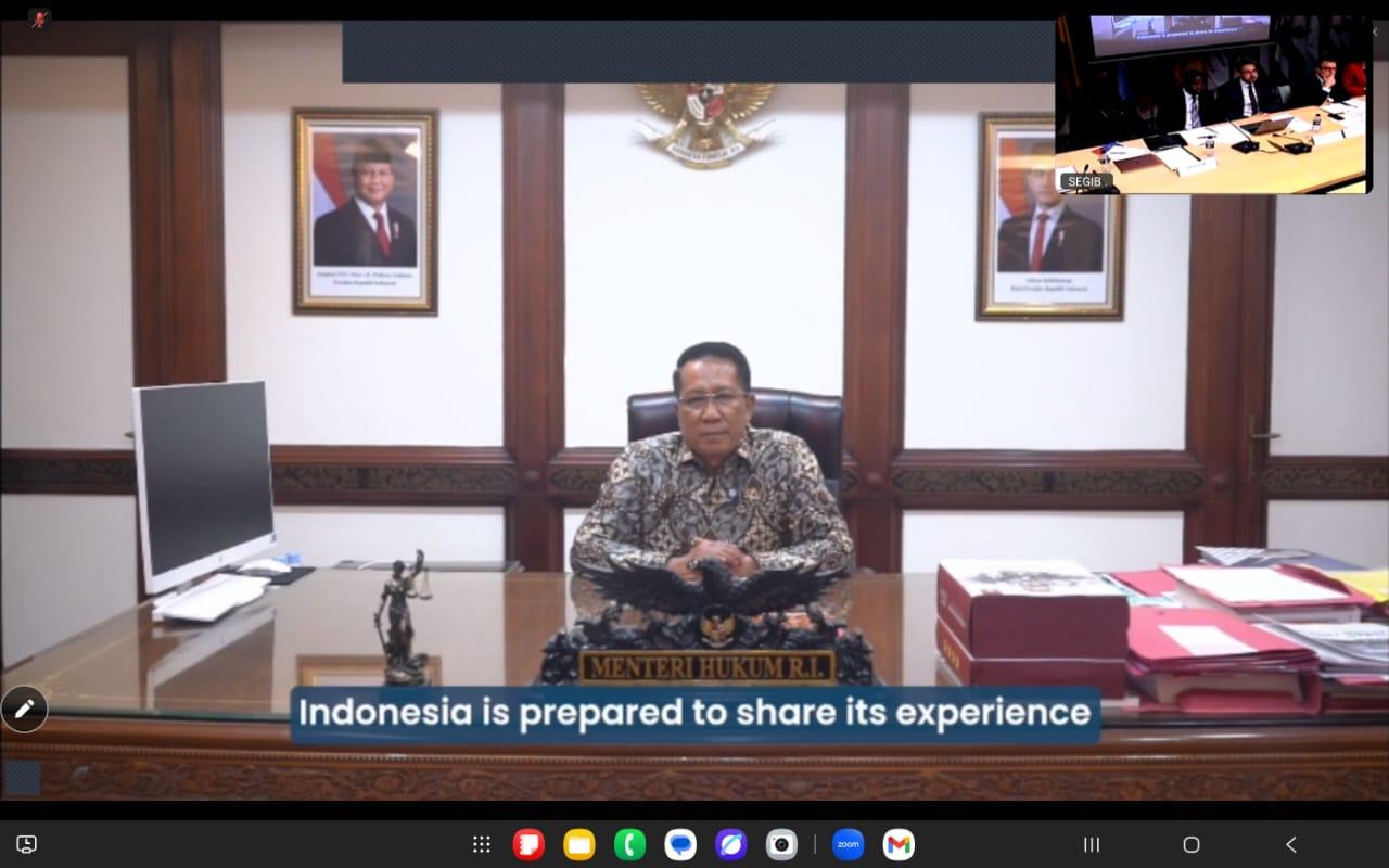Menteri Hukum  Sampaikan Capaian Pemerintahan Presiden Prabowo Kepada Anggota Justice Action Coalition di Madrid, Dalam Memperluas Akses Keadilan Melalui Posbankum | NEWS TV Indonesia