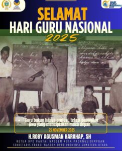 Momentum Hari Guru Nasional 2025, Roby Agusman Harahap Apresiasi Dedikasi Guru di Seluruh Indonesia