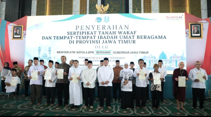 Serahkan 2.532 Sertipikat Tanah Wakaf dan Rumah Ibadah, Menteri Nusron Gagas Percepatan Sertipikasi melalui Kolaborasi