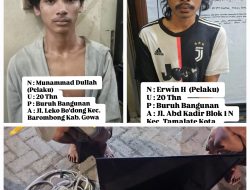 Tim Resmob Polsek Tamalate Tangkap Dua Terduga Pelaku Pencurian Dalam Rumah