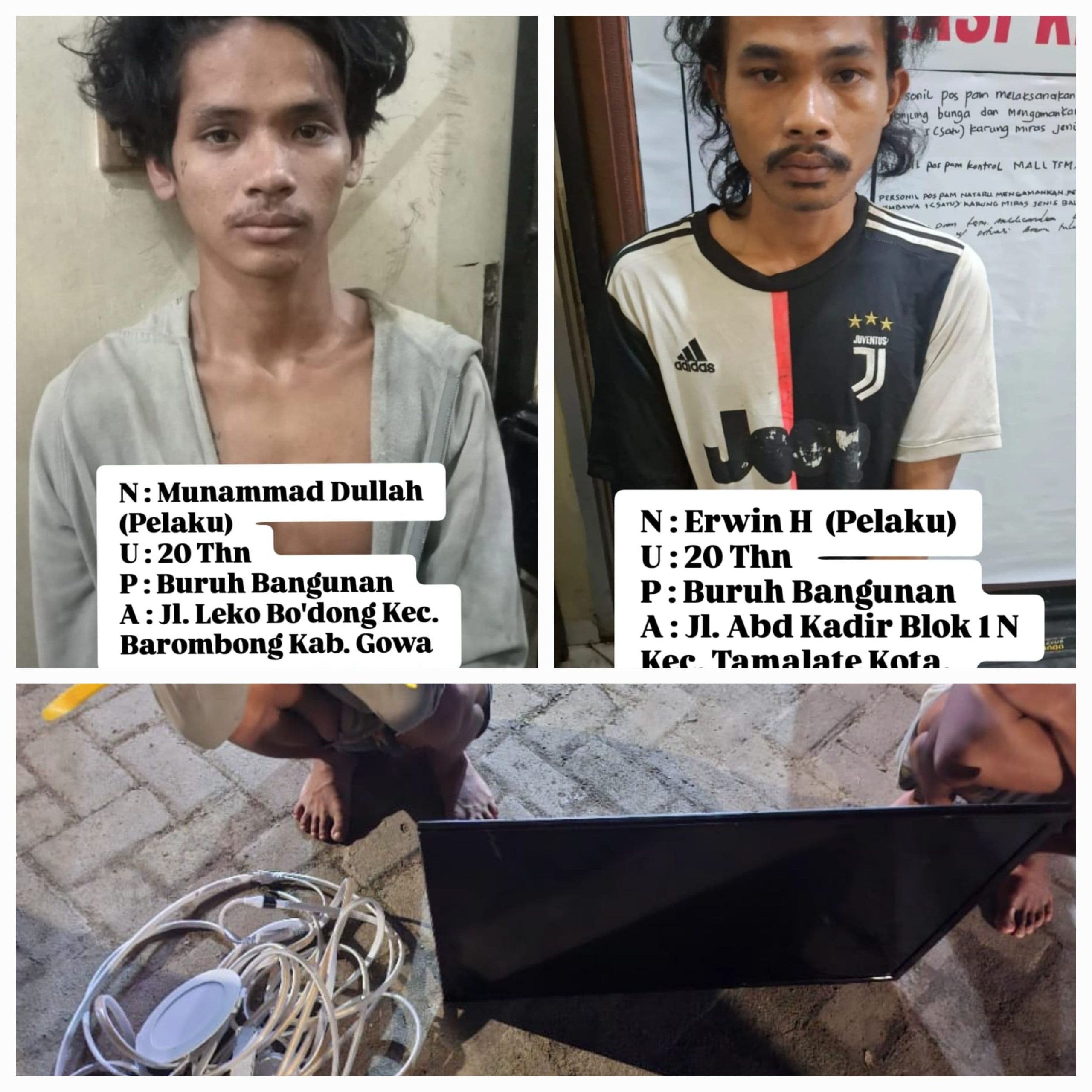 Tim Resmob Polsek Tamalate Tangkap Dua Terduga Pelaku Pencurian Dalam Rumah
