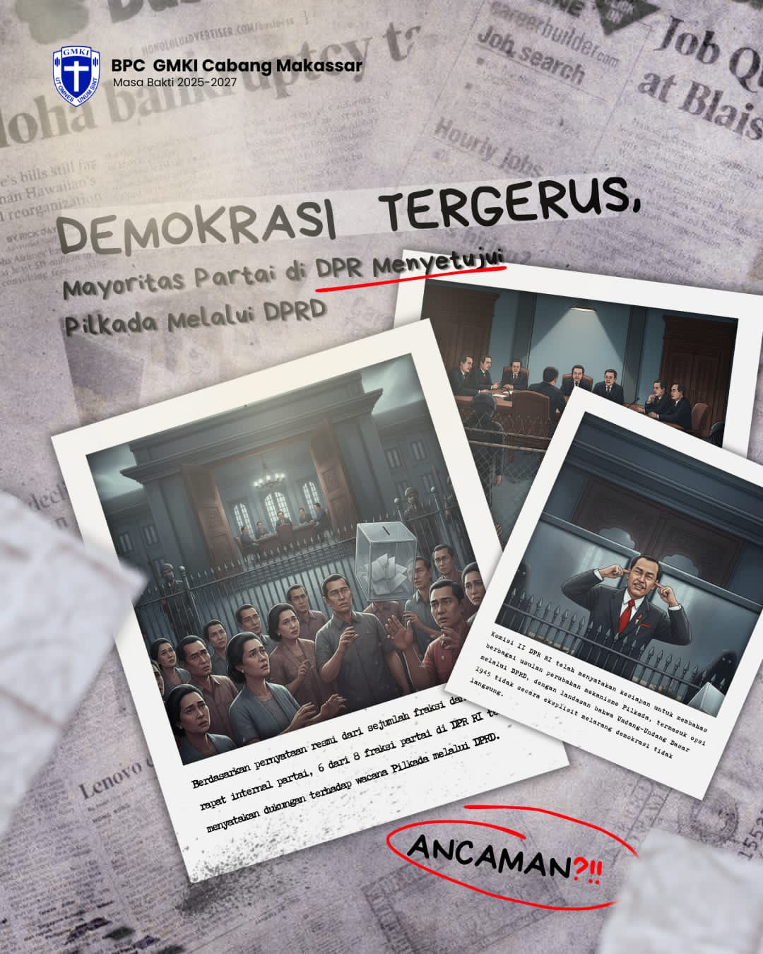 GMKI Cabang Makassar: Demokrasi Tergerus, Mayoritas Fraksi DPR Dukung Pilkada Melalui DPRD | NEWS TV Indonesia